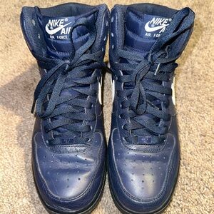 Nike Air Force 1 High Tops in Deep Blue